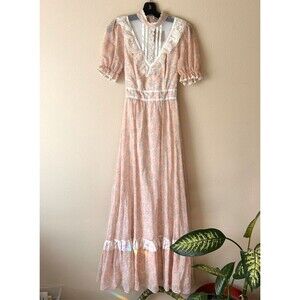 Vintage 1970's doni girl of California ultimate cottagecore prairie dress S-M